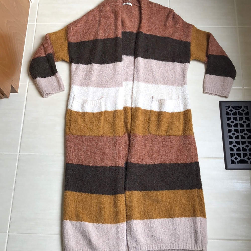 Long duster cardigan multicolor